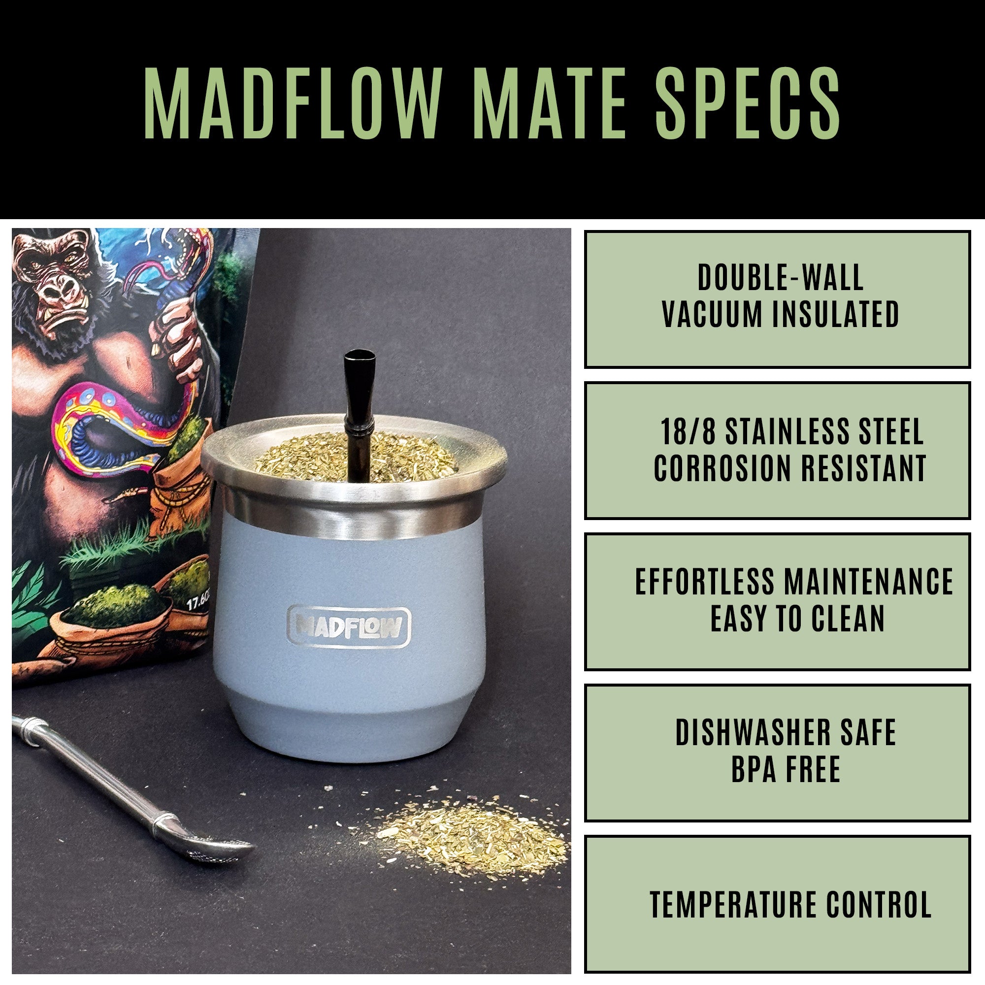 Mate Cup Stone Grey