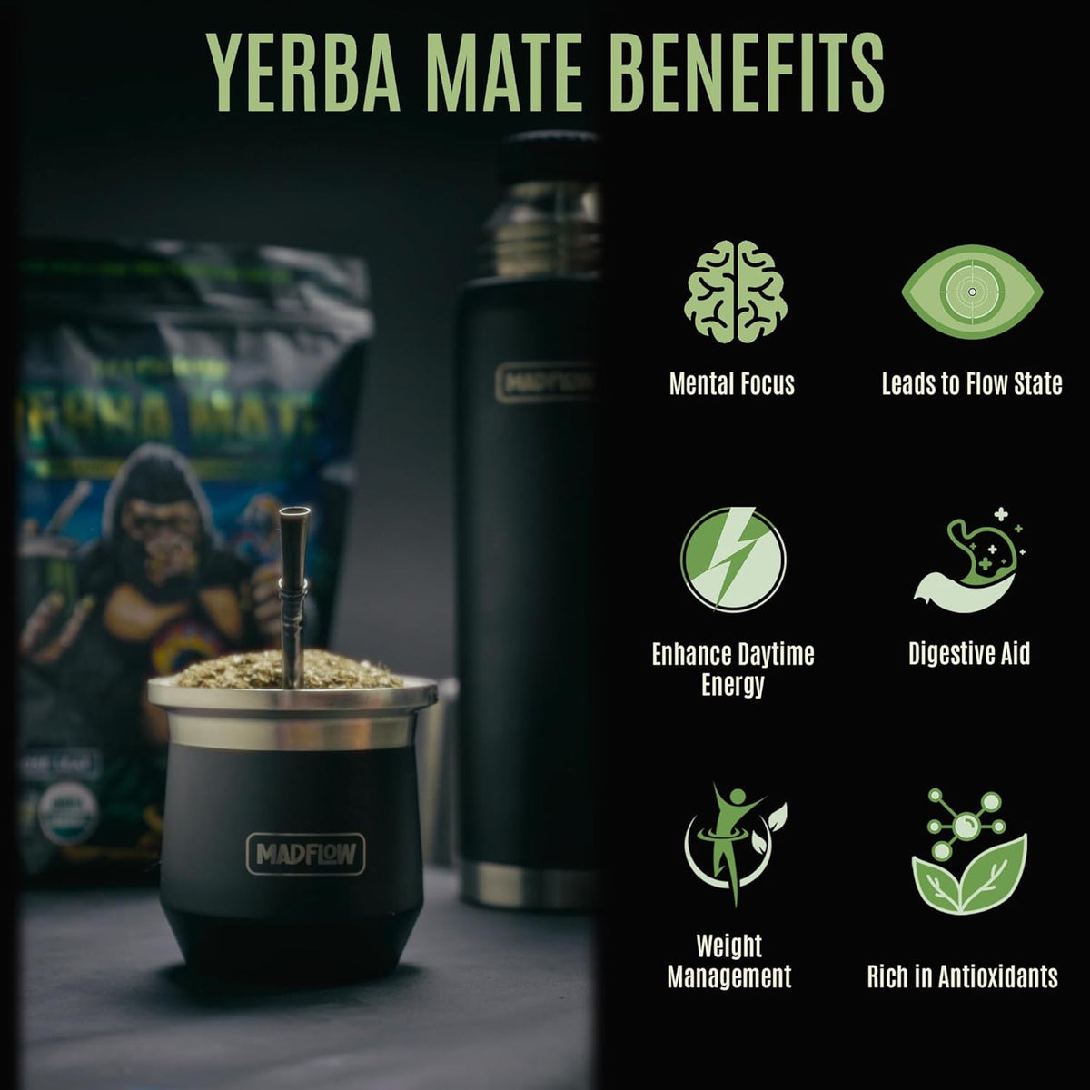 Benefits of MADFLOW loose leaf yerba mate